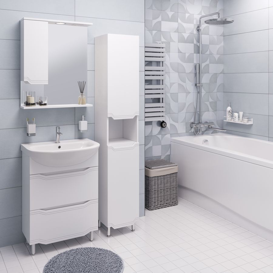 Приобрести aqua de marco зеркало-шкаф viktoria 60 см, левое, белый 1060cvic/l