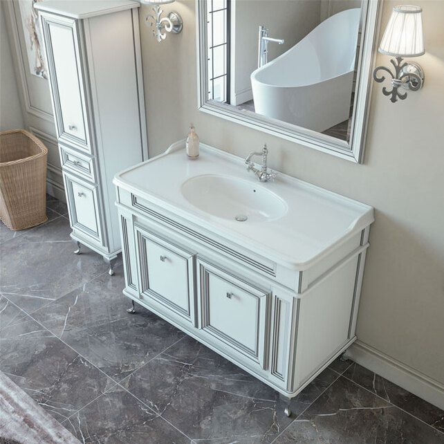 Приобрести caprigo тумба с раковиной fresco 120 см, белая, эмаль