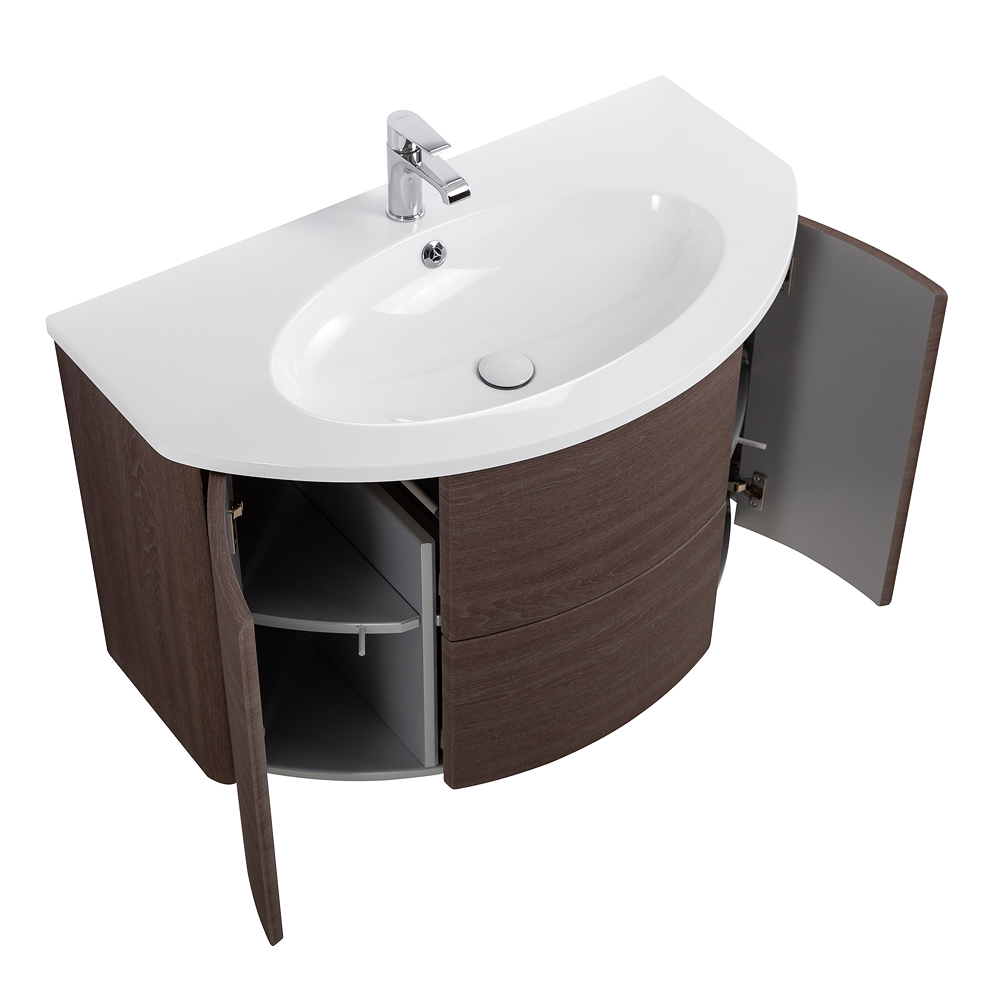 Приобрести cezares тумба подвесная с раковиной eden 91 см rovere scuro soft, коричневая 55070