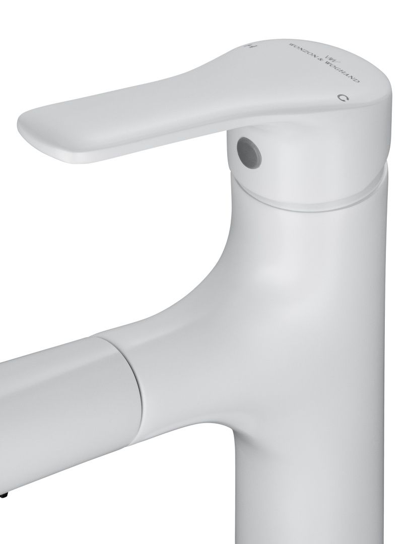 Приобрести смеситель для раковины с выдвижным изливом wonzon & woghand, белый матовый (ww-ae4151-mw)