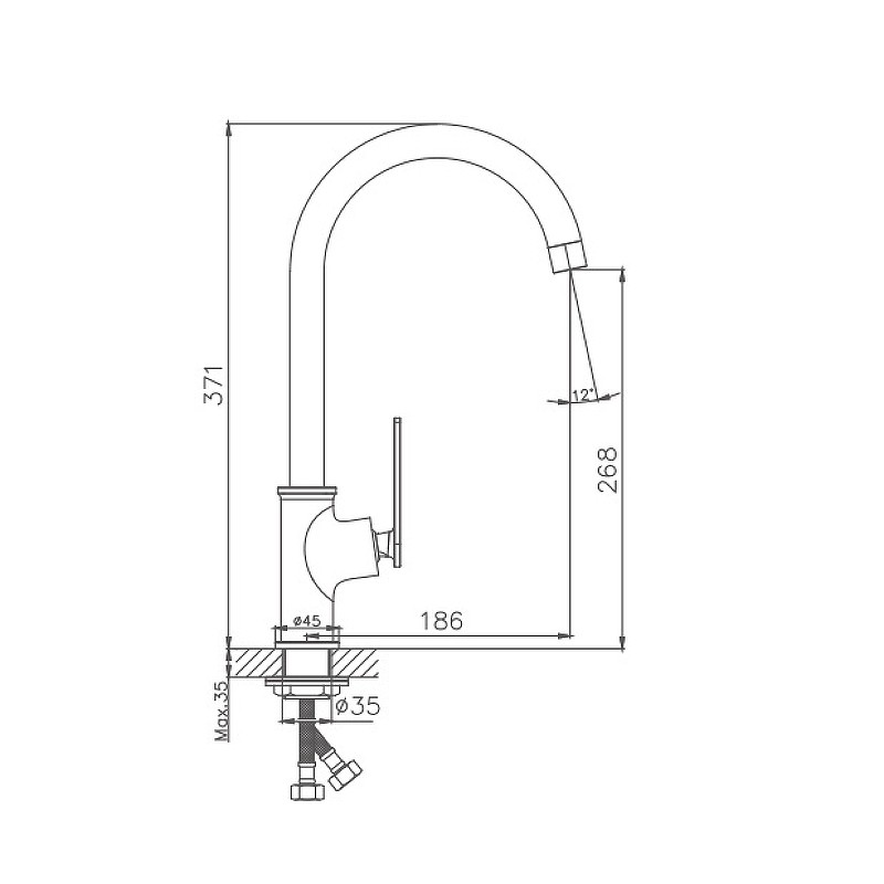 Приобрести haiba смеситель для кухни 371 мм, хром hb-70589