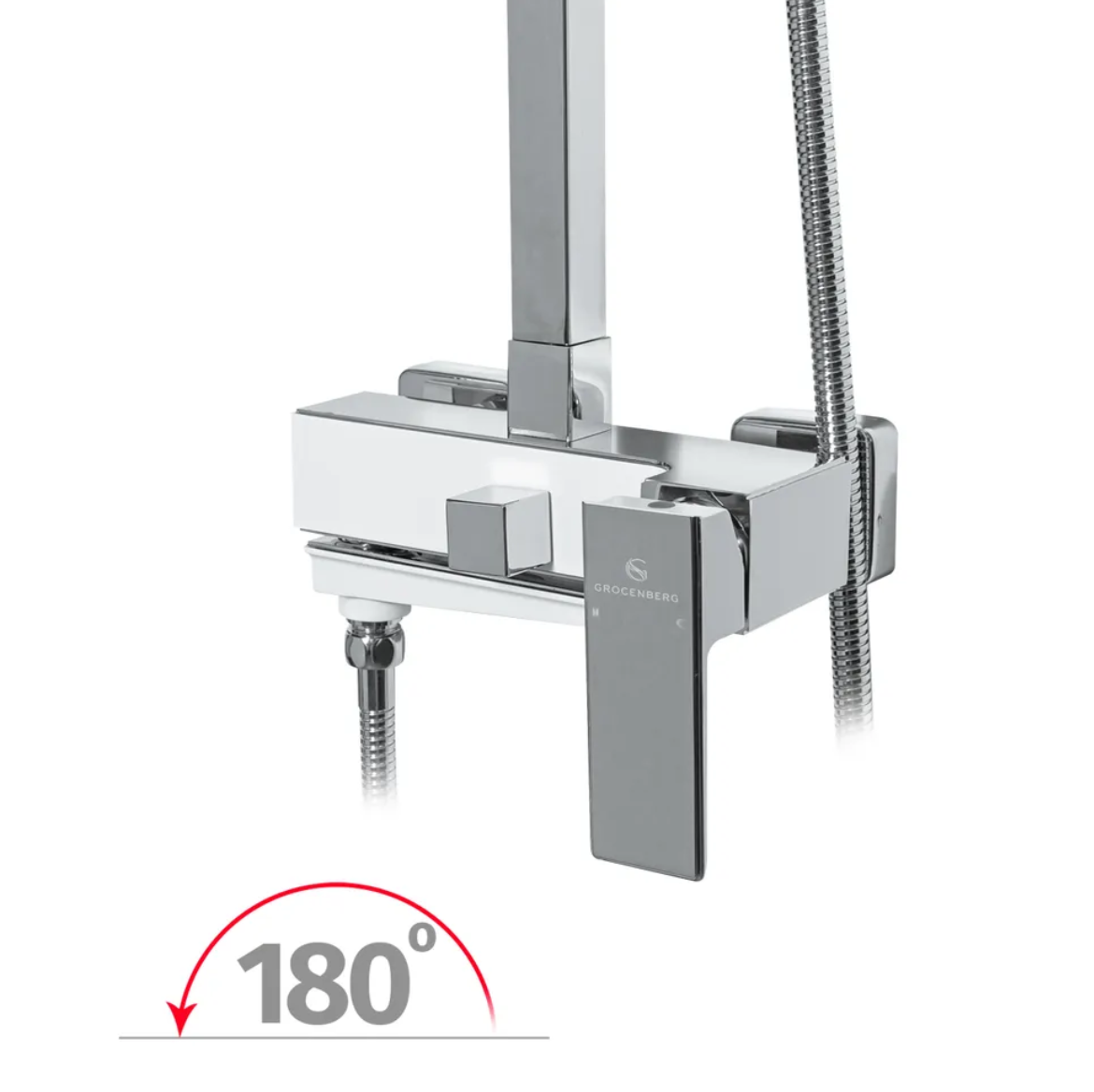 Приобрести grocenberg душевая система, белая\хром gb7008wc