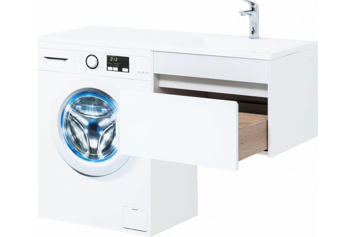 Приобрести aquanet тумба с раковиной токио 58 см, белая (подвесная, 1 ящик)