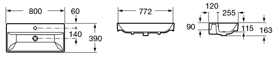 Приобрести тумба подвесная roca oleta с раковиной 80 см, белый матовый