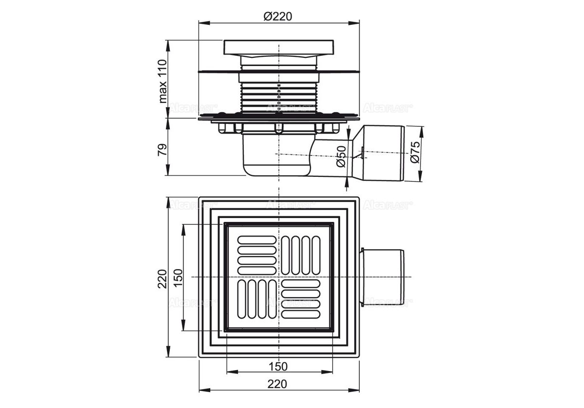 Приобрести сливной трап alcaplast apv3444