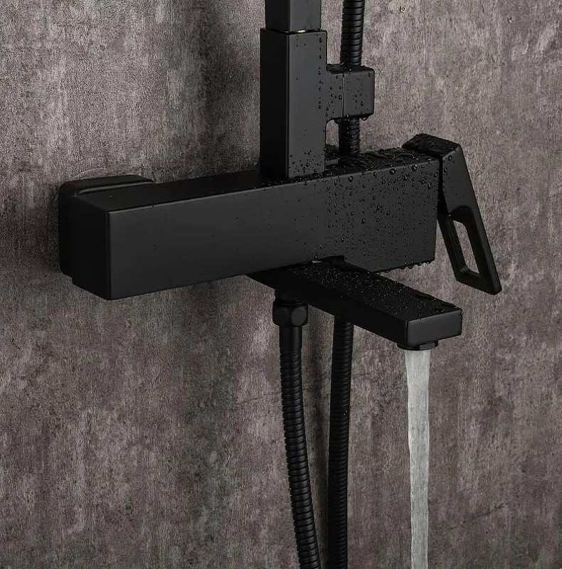 Приобрести gappo душевая система g2417-6 с изливом, черный 27733