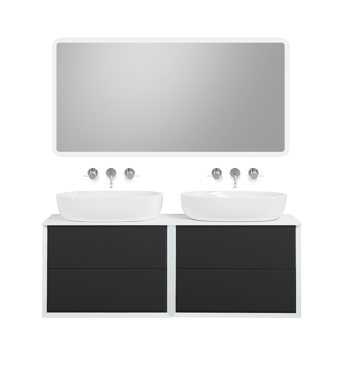 Приобрести cezares тумба со столешницей подвесная bellagio 140 см grafite, графит 54716