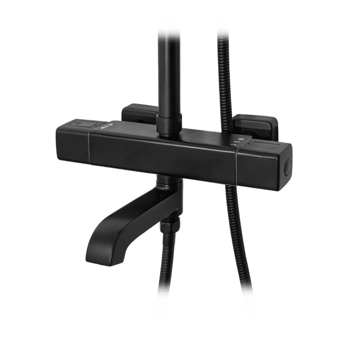 Приобрести grocenberg душевая система с термостатом, черная матовая gb7005bl