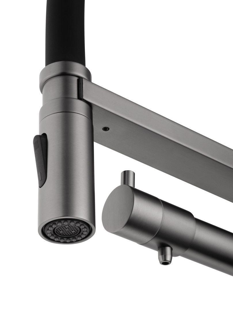 Приобрести смеситель для кухни с гибким изливом и подключением фильтра wonzon & woghand, темный графит (ww-88458007-bgm)