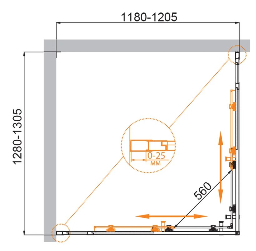 Приобрести cezares душевое ограждение molveno 130х120 см, хром molveno-ah-22-130/120-p-cr
