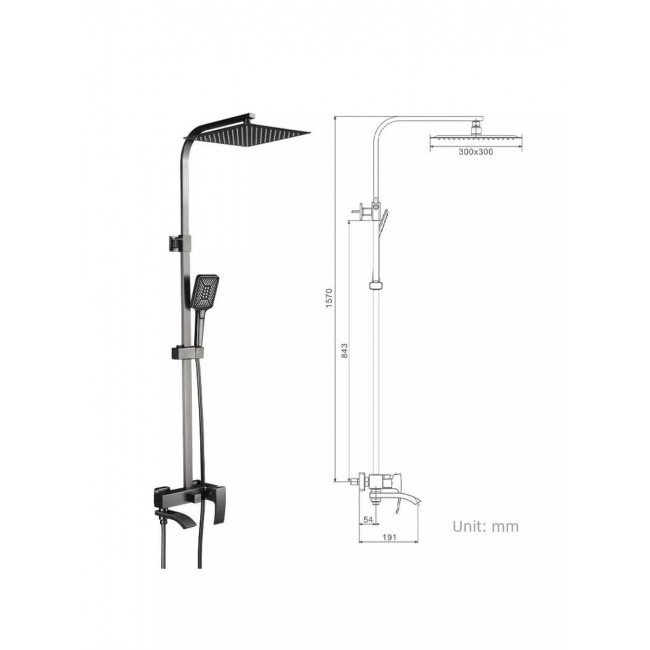 Приобрести gappo душевая система g2407-9, с изливом, оружейная сталь