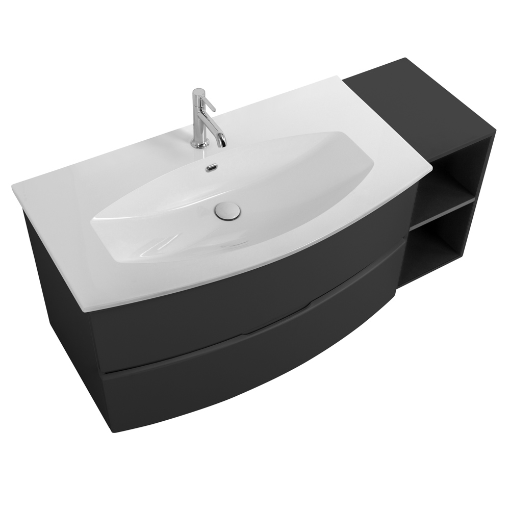 Приобрести cezares тумба подвесная с раковиной elettra 130 см grafite, литьевой мрамор, графит 55526