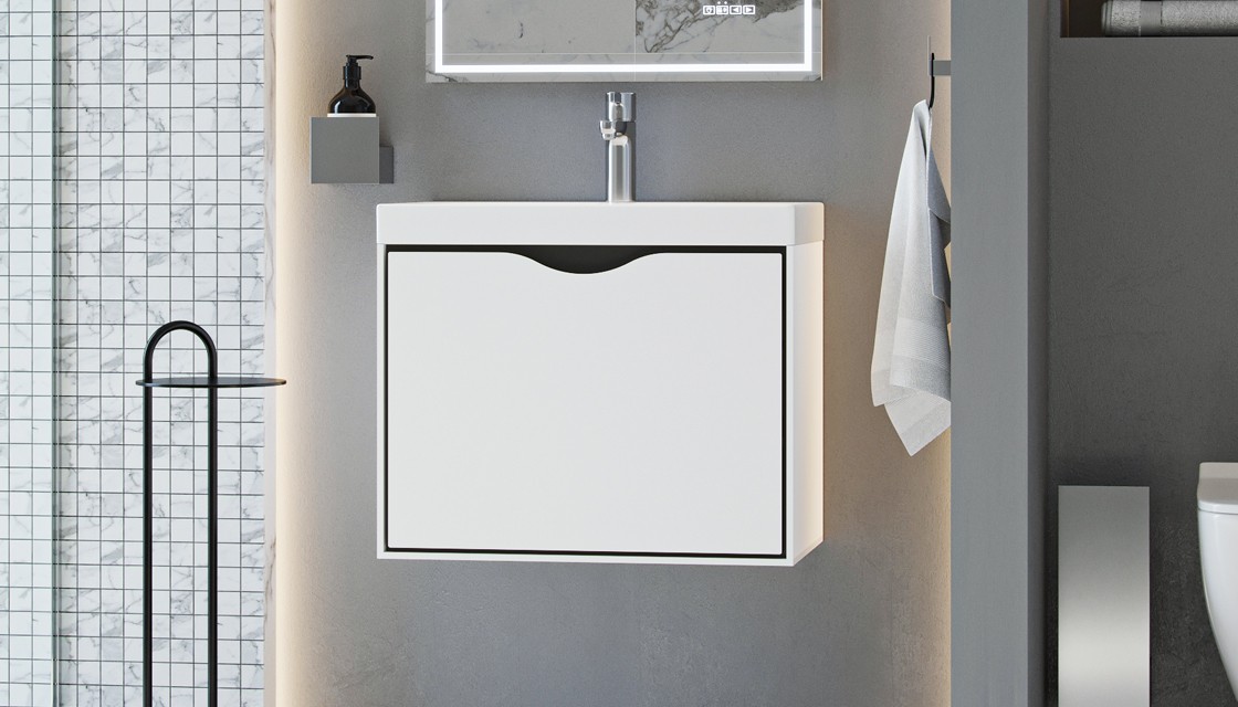Приобрести тумба подвесная с раковиной velvex rigli 60 см белый/графит tprig.60.1y-21.631.231