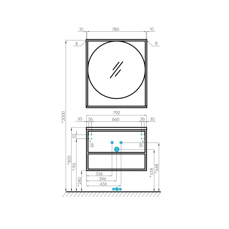 Приобрести акватон зеркало лофт фабрик 80, дуб кантри