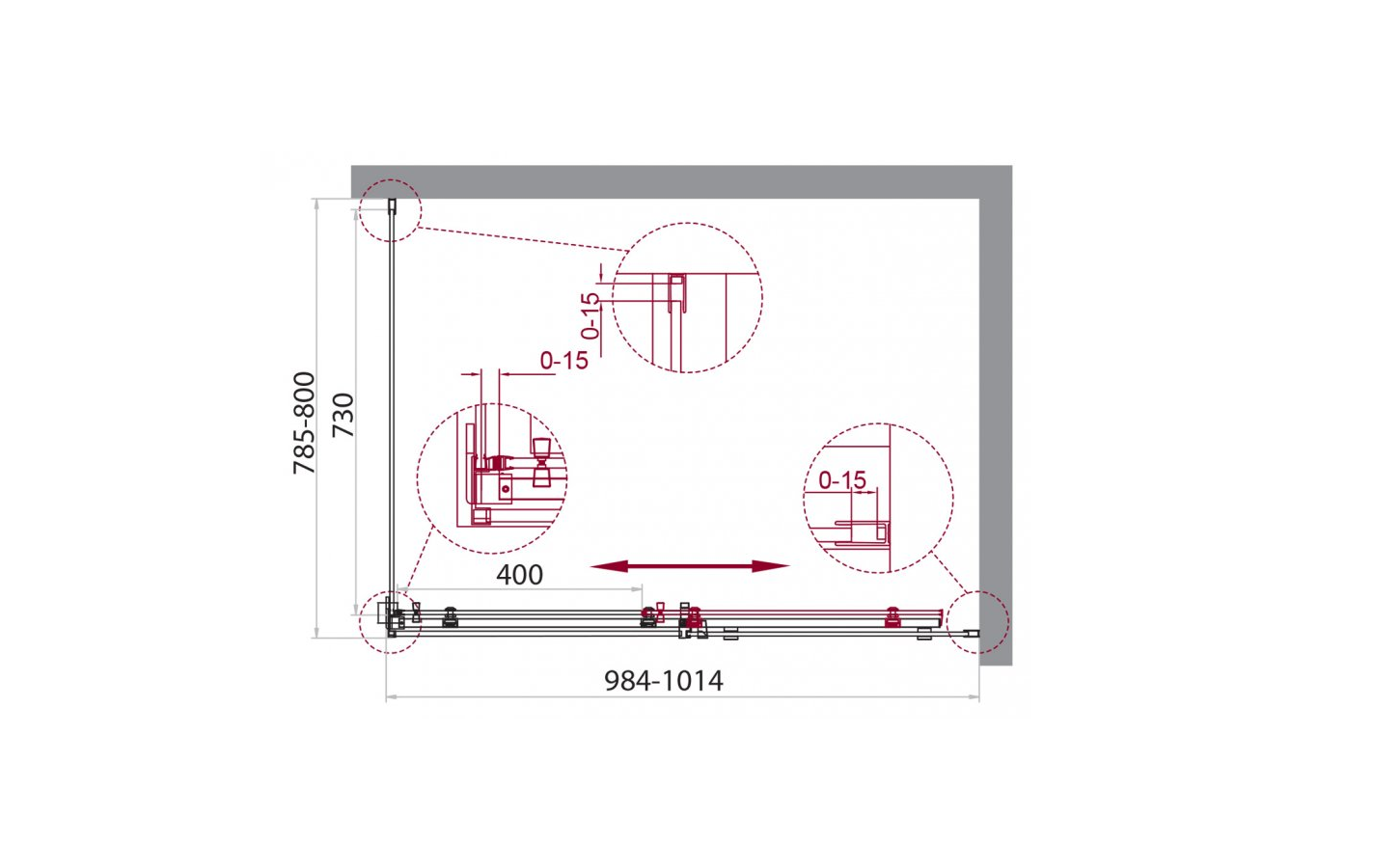 Приобрести belbagno душевой ограждение acqua-ah-1-100/80-c-cr