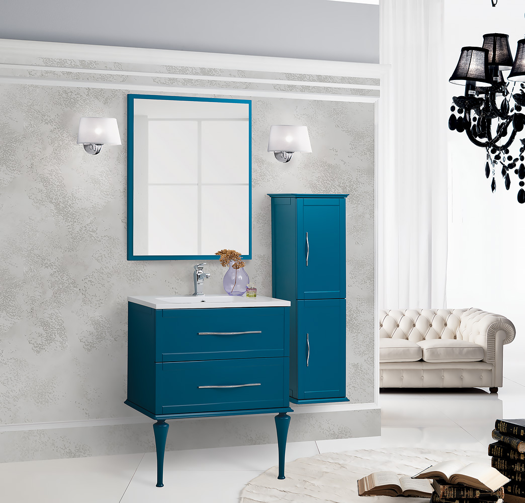 Приобрести cezares тумба подвесная с раковиной tiffany 60 см blu petrolio, голубая 54947