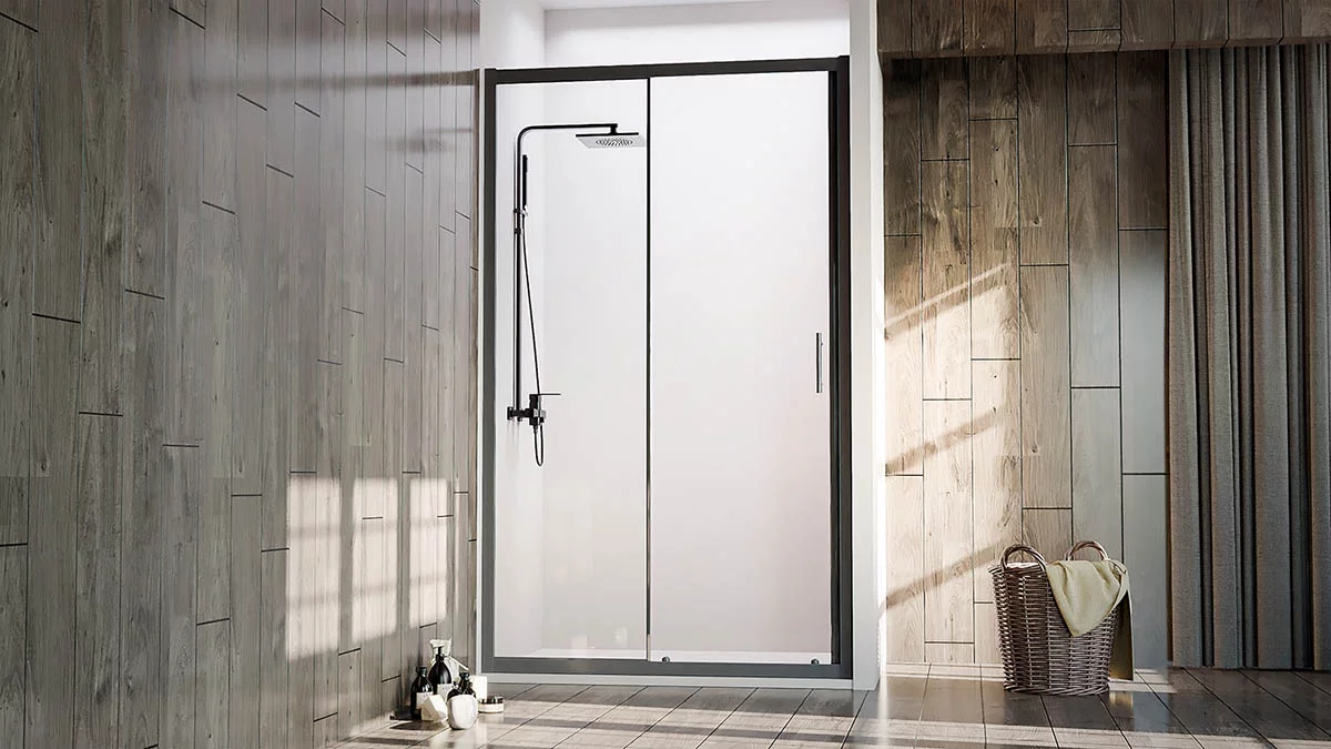 Приобрести veconi душевая дверь vianno vn-72b, 120x190 см, черный, прозрачное vn72b-120-01-c4