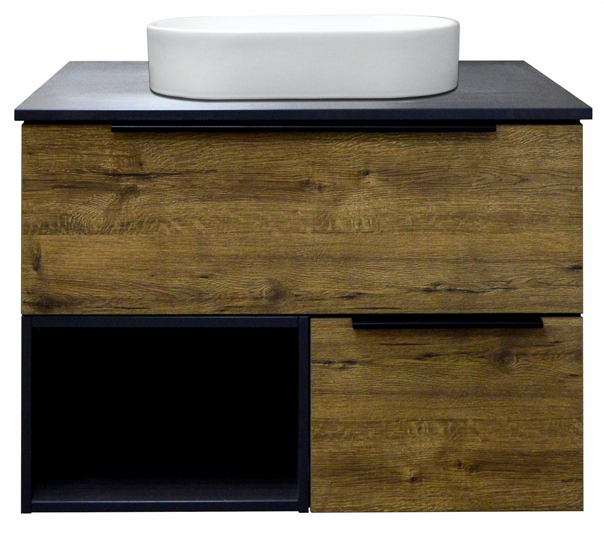 Приобрести тумба подвесная azario gris 90 со столешницей, дуб веллингтон/антрацит