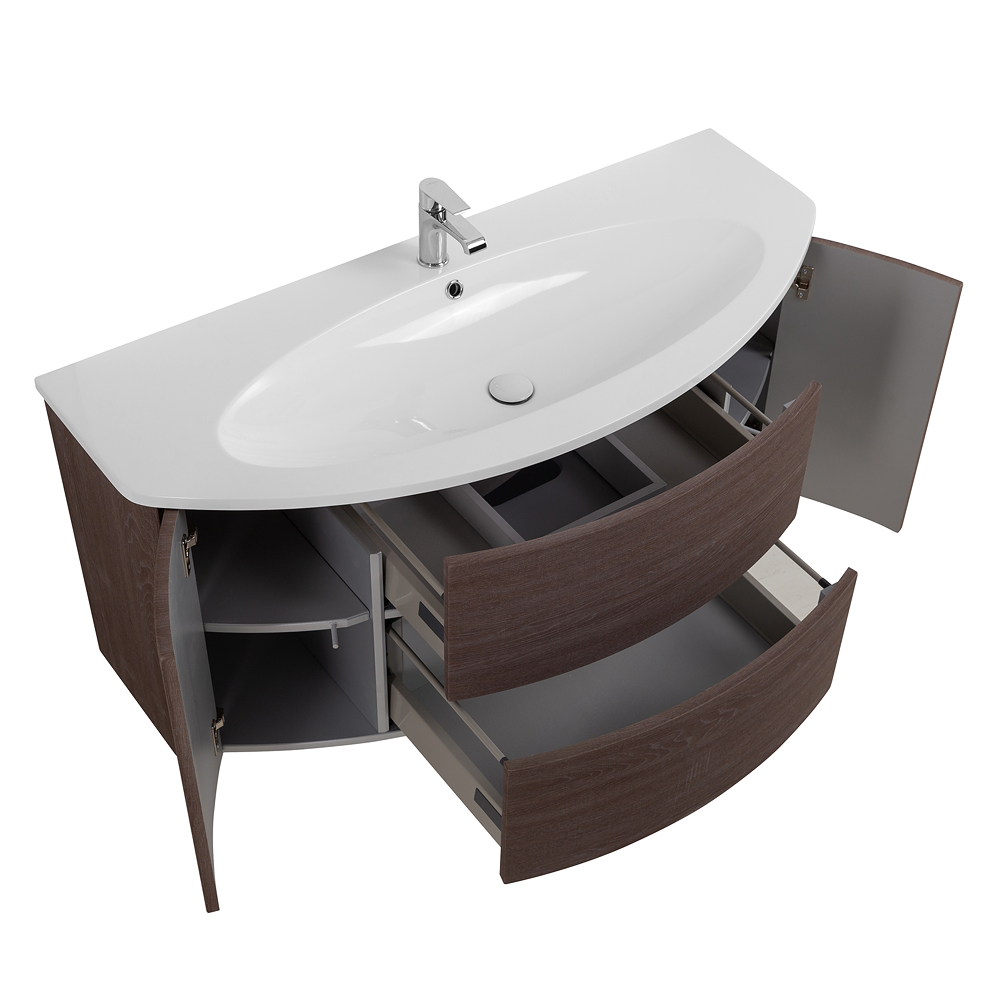 Приобрести cezares тумба подвесная с раковиной eden 121 см rovere scuro soft, коричневая 54408