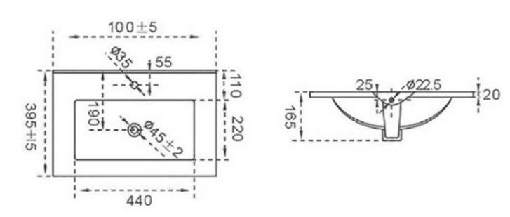 Приобрести раковина-столешница ceramalux 100 см yj-803-100