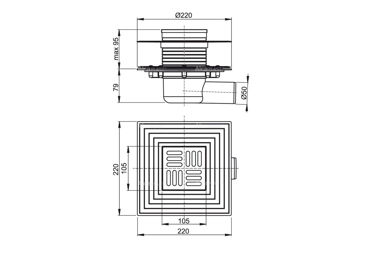 Приобрести сливной трап alcaplast apv1324 