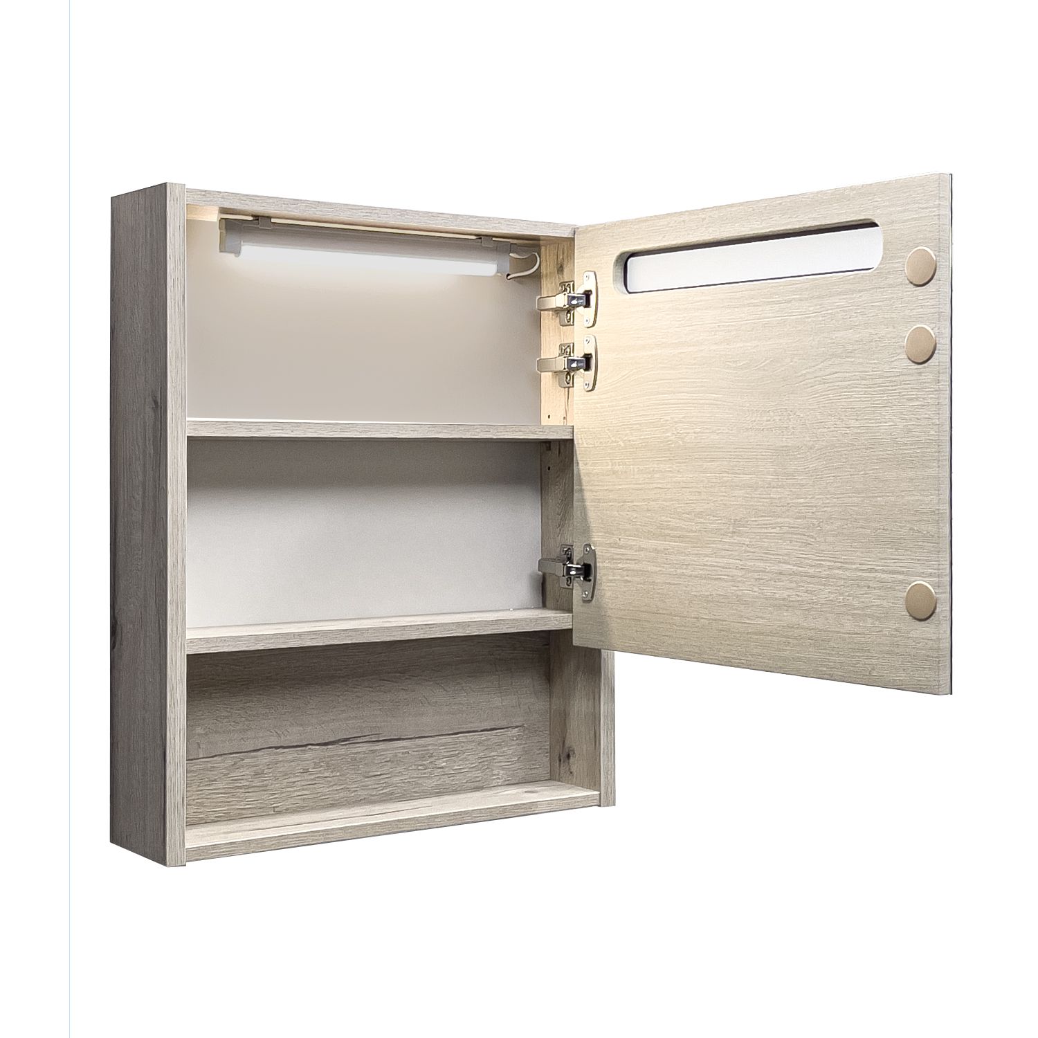 Приобрести сomforty зеркало-шкаф "марио-60" с подсветкой, дуб дымчатый