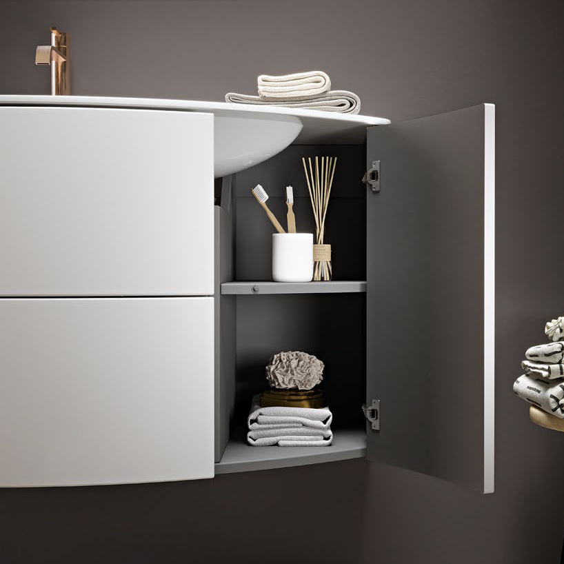 Приобрести cezares тумба подвесная с раковиной eden 121 см bianco lucido, стекло, белая 54861