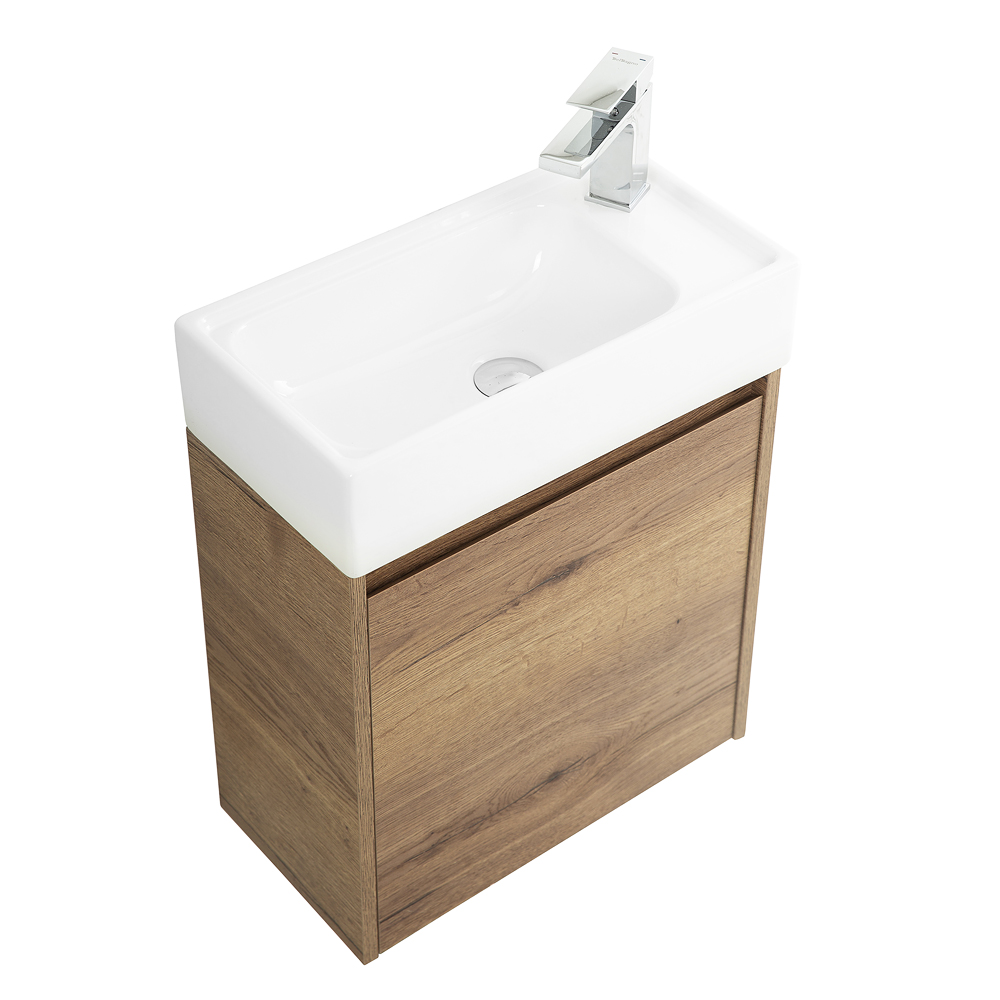 Приобрести belbagno тумба с раковиной kraft mini 50 см, подвесная rovere tabacco правосторонняя, белая раковина