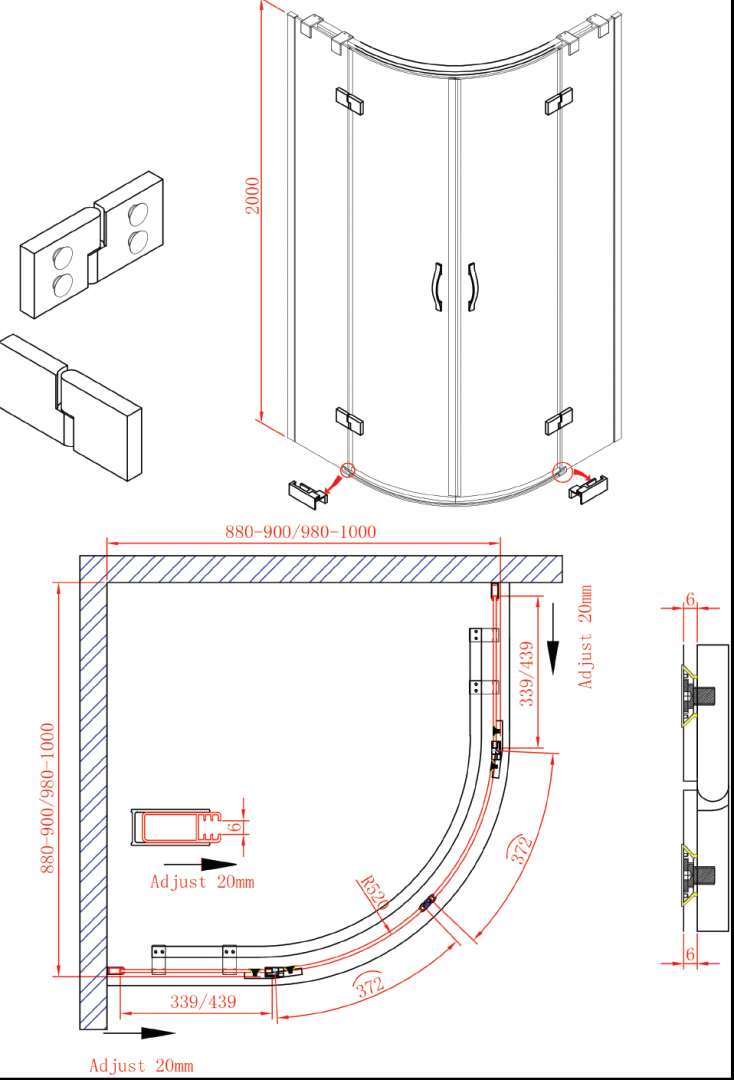 Приобрести cezares душевое ограждение bergamo 90х90см bergamo-w-r-2-90-arco-c-cr-iv