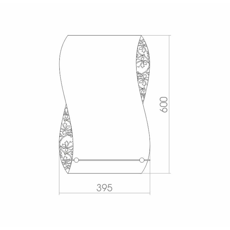 Приобрести loranto зеркало аква мт 39х60, с полкой, с декоративным элементом фр-00000707