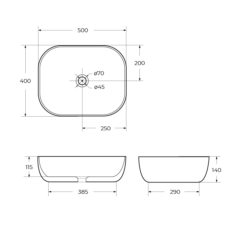 Приобрести belbagno накладная раковина 50х40 см. черная матовая bb1302-h301