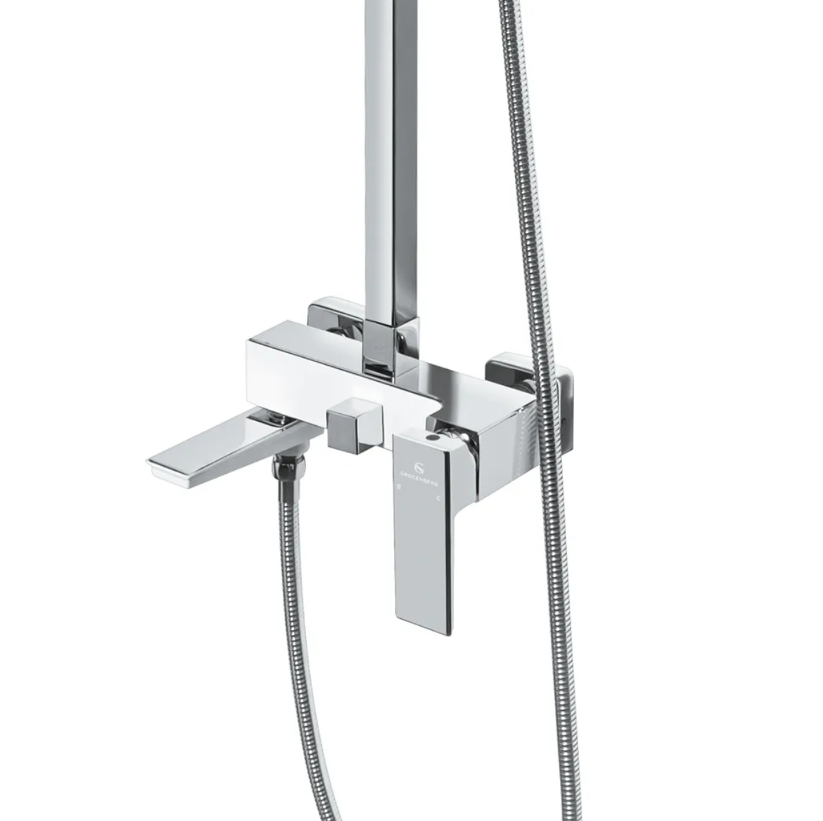 Приобрести grocenberg душевая система, белая\хром gb7008wc