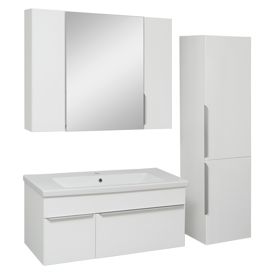 Приобрести aqua de marco тумба подвесная с раковиной axioma 100см, один ящик, белый 2100wgaxi/h; r-um-com100/1