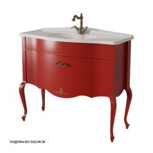 Caprigo Тумба с раковиной BOURGET 100 см, красная, эмаль