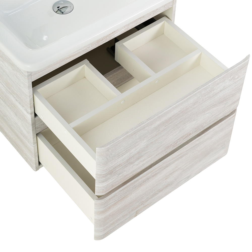 Приобрести belbagno тумба с раковиной albano-cer 50 см, подвесная rovere vintage bianco, белая раковина