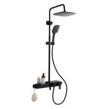 Душевая система Azario с поворотным изливом, черный AZ-801-2B