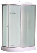 Loranto Душевая кабина SUNWAY 120х80х215 с низким поддоном 13 см, белое закаленное стекло 4 мм, профиль хром (CS-66121R F 120)
