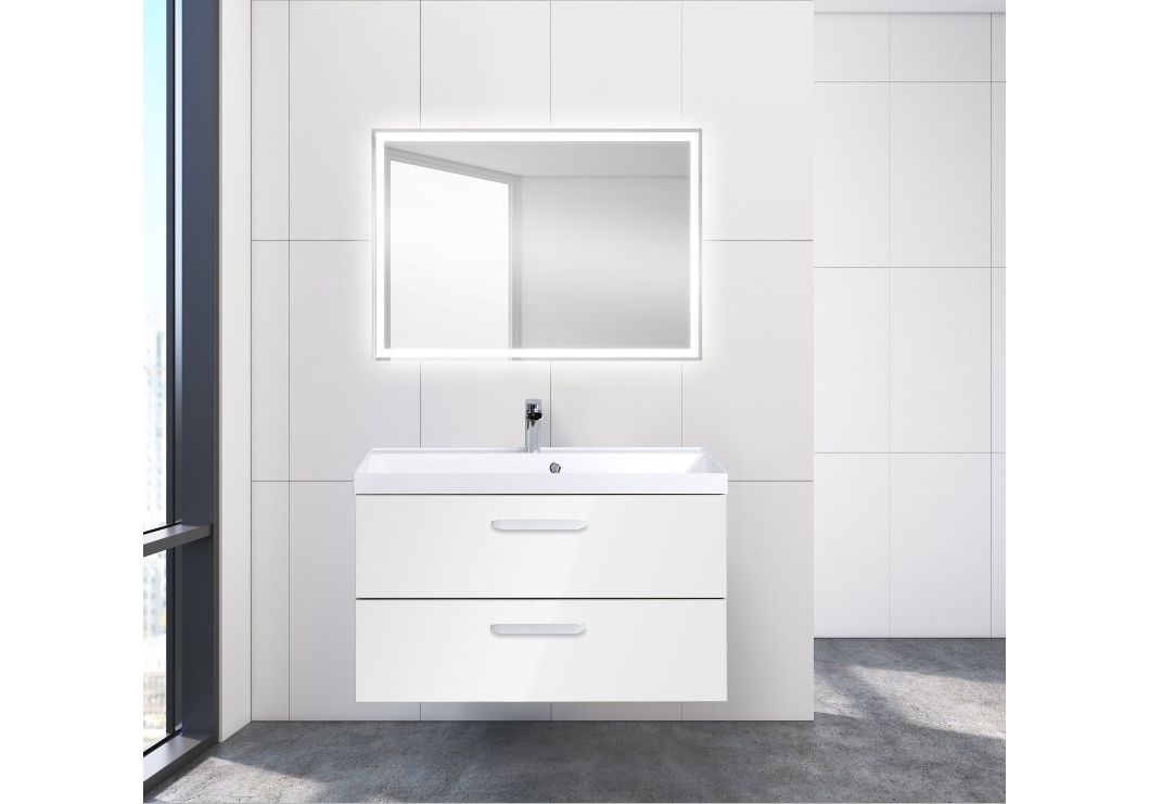Приобрести тумба подвесная с раковиной belbagno aurora-900-2c-so-bl 90 см, bianco lucido