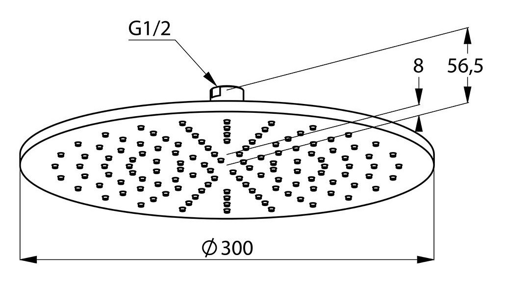 Приобрести kludi a-qa верхний душ, круглый, плоский, 300 мм, черный матовый