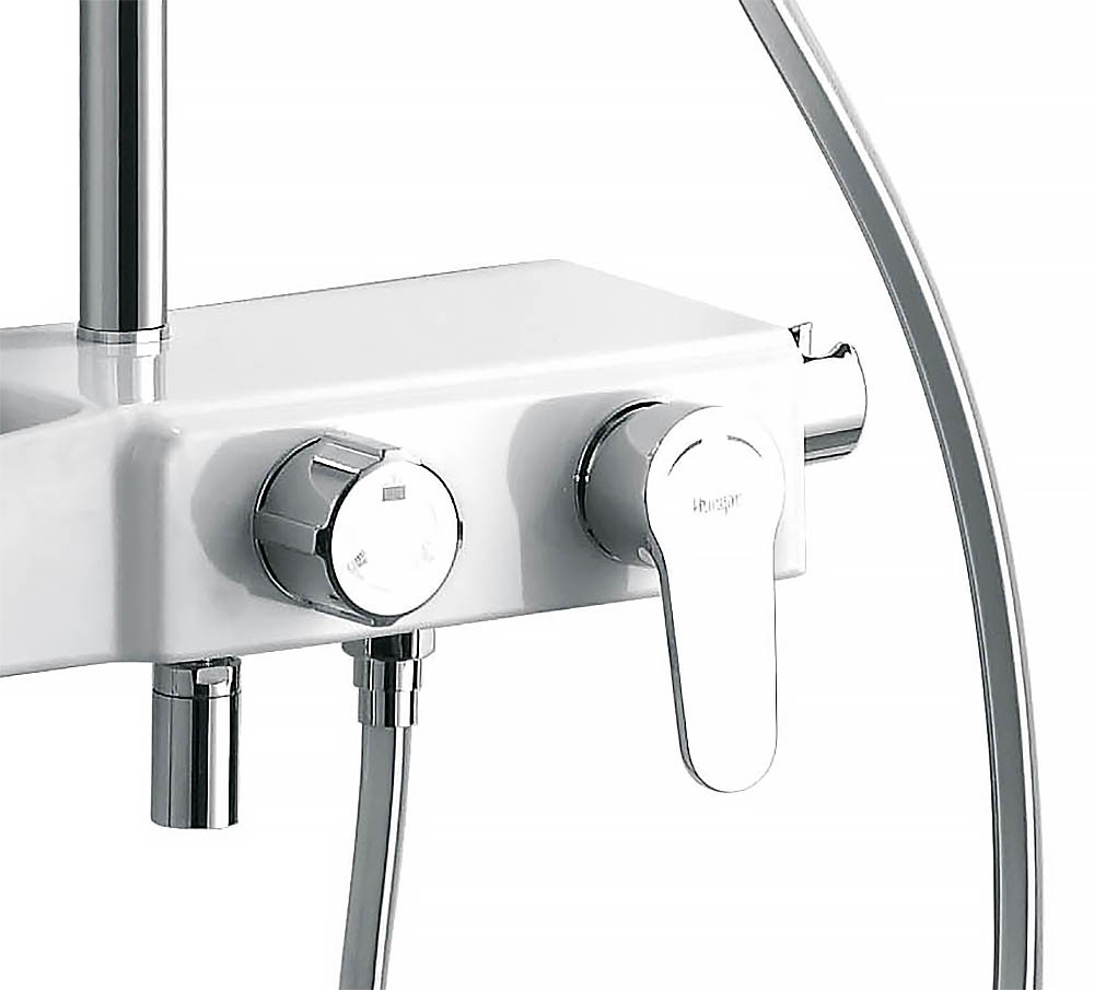 Приобрести душевая система azario с поворотным изливом, хром/белый