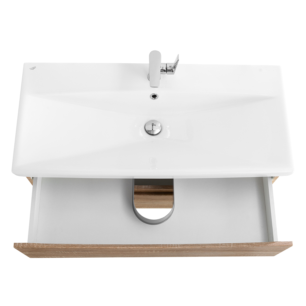 Приобрести belbagno тумба с раковиной marino-cer 100 см, подвесная rovere bianco, белая раковина