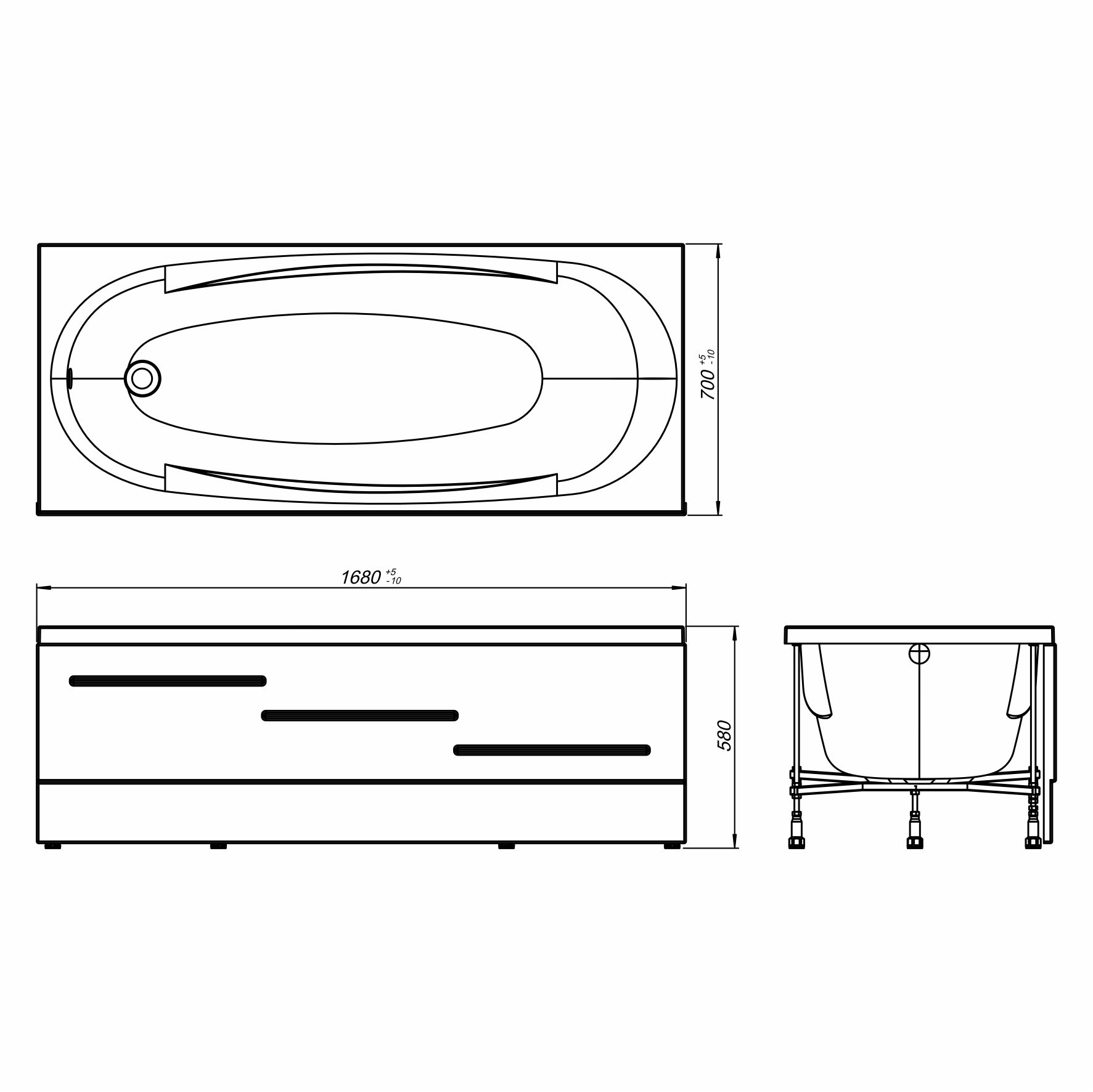 Приобрести mirsant ванна акриловая nova easy 170*70 см, белая, ут000083872