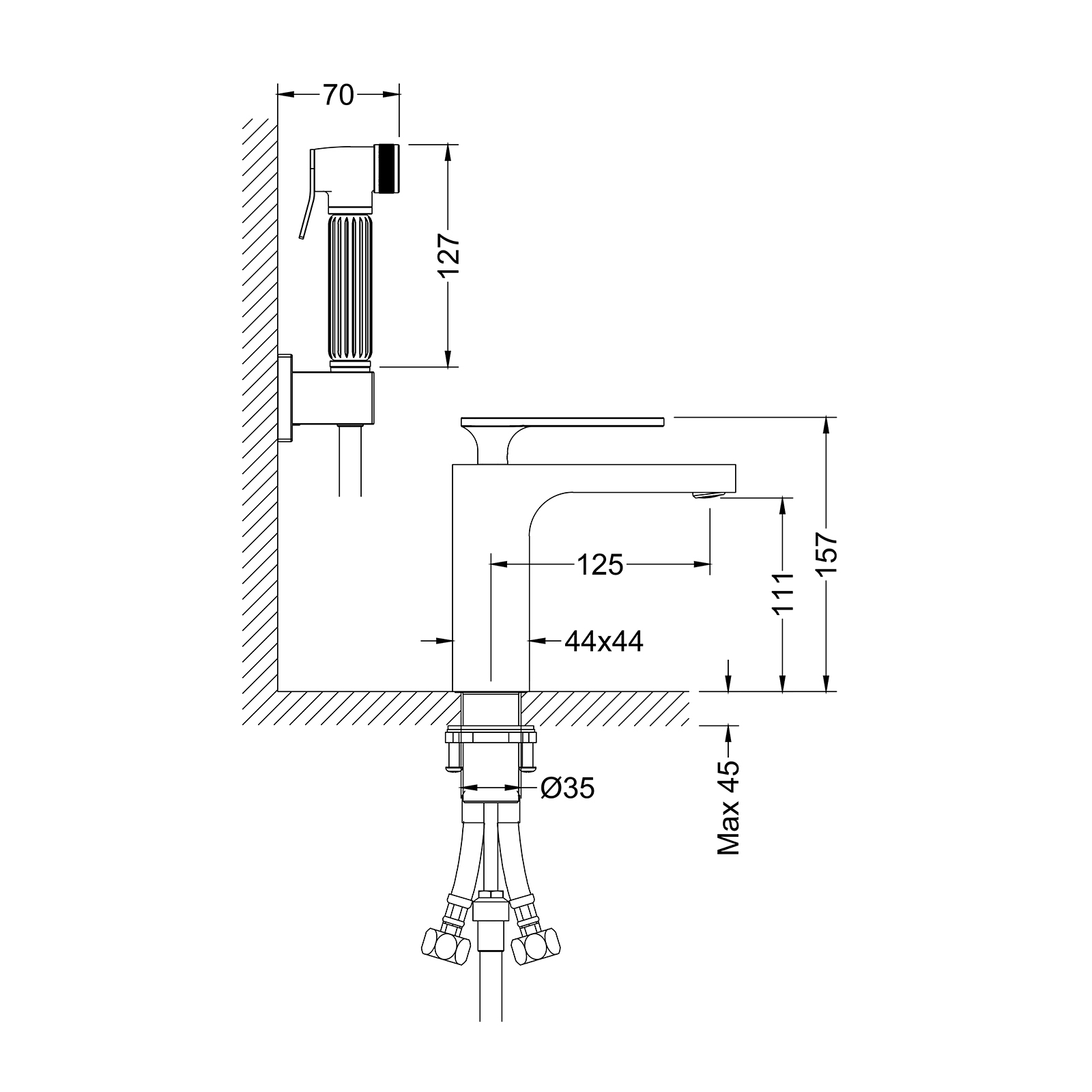 Приобрести смеситель для раковины с гигиеническим душем timo torne 4360/00g хром