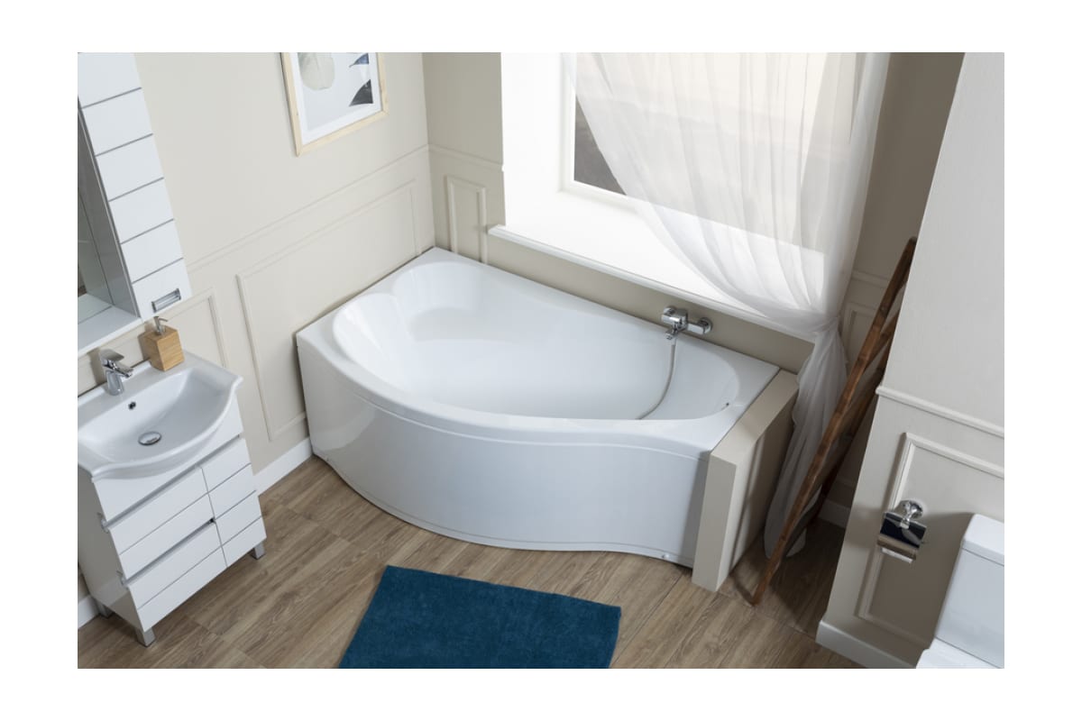 Приобрести aquanet акриловая ванна palma 170x90 см, белая, левая