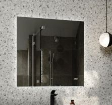 Jorno Зеркало Kvadro 80 см, с подсветкой, часы