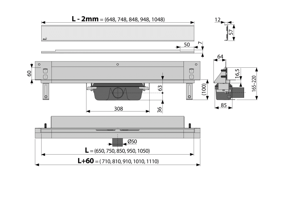 Приобрести сливной трап alcaplast apz5-eden-1050 spa 