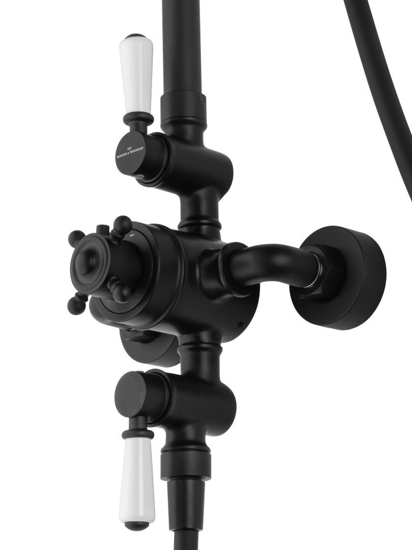 Приобрести душевая система с термостатом wonzon & woghand retro, черный матовый (ww-b3041-mb)