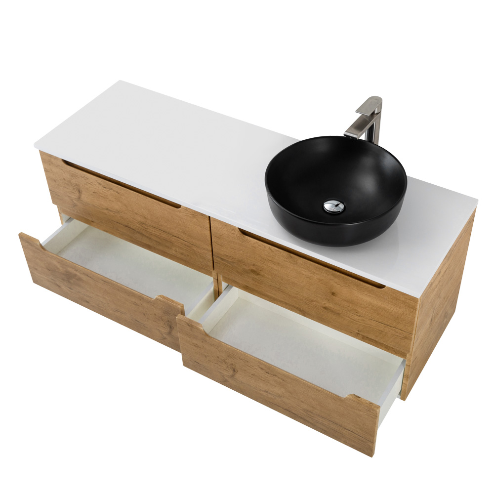 Приобрести belbagno тумба со столешницей etna 120 см, подвесная rovere nature, раковина справа