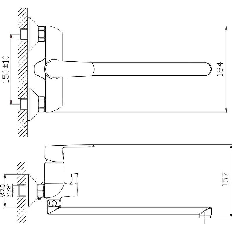 Приобрести haiba смеситель для ванны 230мм, белый hb-22804