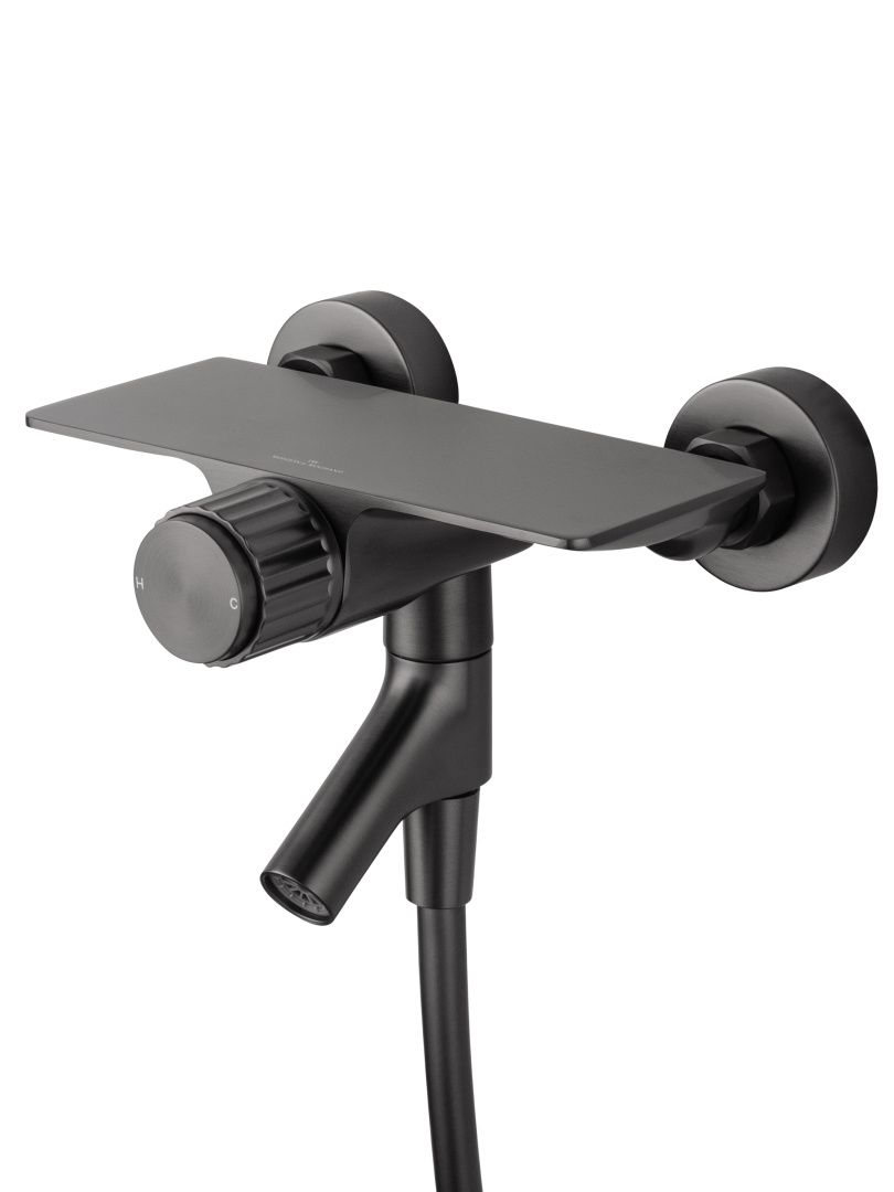 Приобрести смеситель для ванны с душевым гарнитуром wonzon & woghand click, темный графит (ww- fe05l222-bgg)